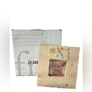 Baby Girl Shoes Picture Frame Pink Yellow Resin Home Decor Room Decor Gift